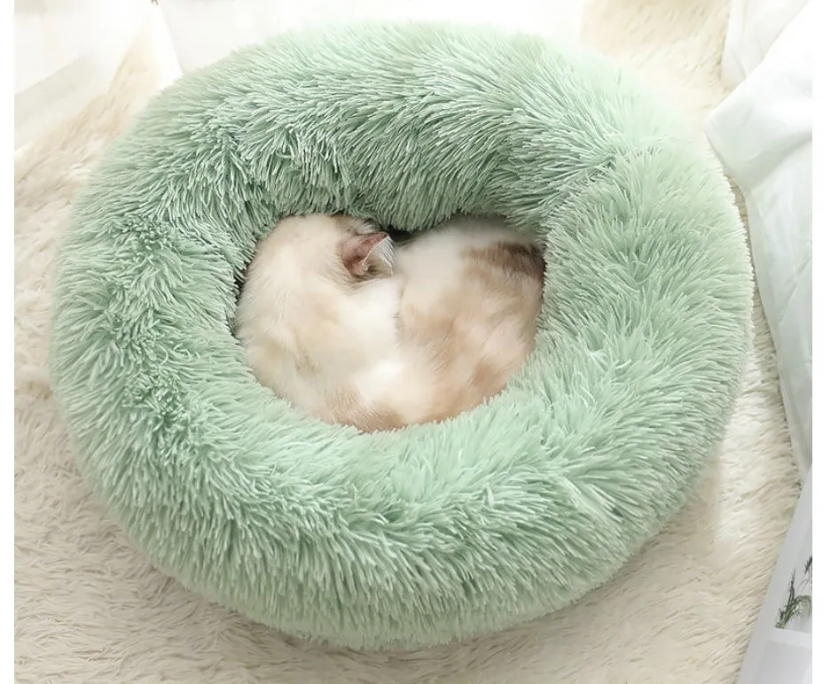 Лидер продаж, кровати для домашних животных, аксессуары для домашних животных, мягкая роскошная круглая плюшевая кровать для домашних животных, Лежанка для собаки, коврик для кошки