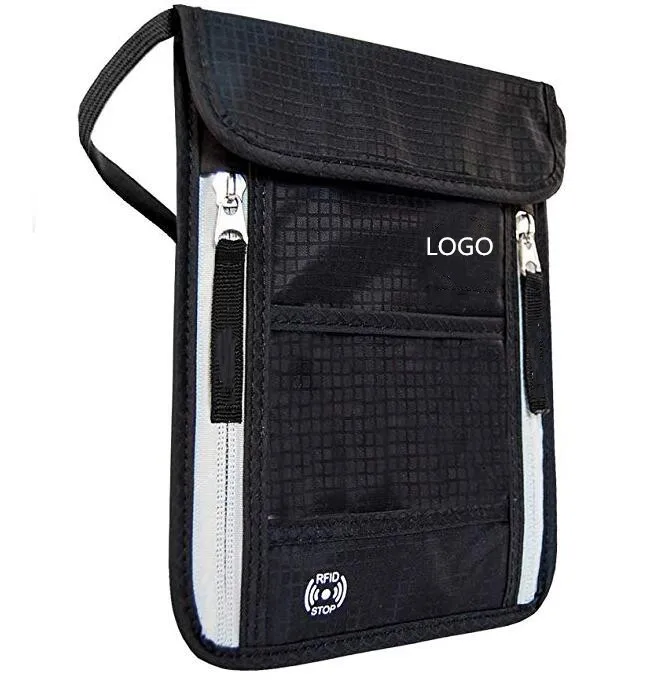 Travel Neck Pouch Neck Wallet with RFID Blocking
