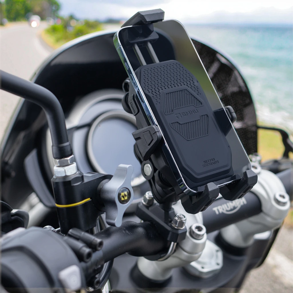 SMNU universalus aliuminio lydinio dviračių ir motociklų telefono montavimo įtaisas su daugiašakiu kampų reguliavimu ir dvigubo prievado greituoju įkrovimu