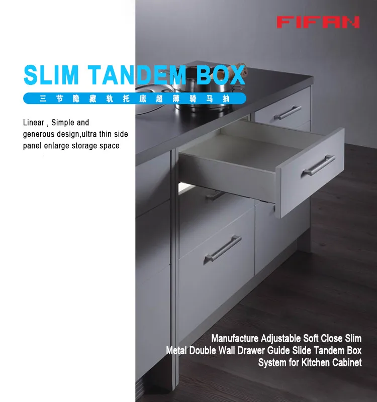 Selbst Schließende Tandem Box Schubladen Führung Küchen Schubladen