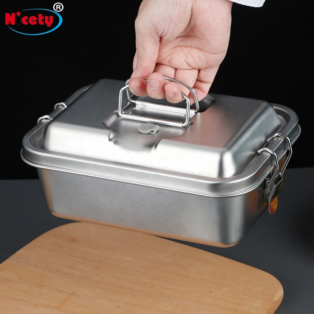 Hot Sales Nicety Stainless Steel Rectangle Lunch Box with Rubber