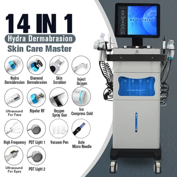 Perfectlaser 2024 Best 14 In 1 Hydro Oxygen Jet Skin Rejuvenation Machine Professional Hydradermabrasion Beauty Machine