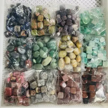Bulk Wholesale Natural Polished Cube Agate Gem Oval Quartz Tumbled Crystals Stones for Healing