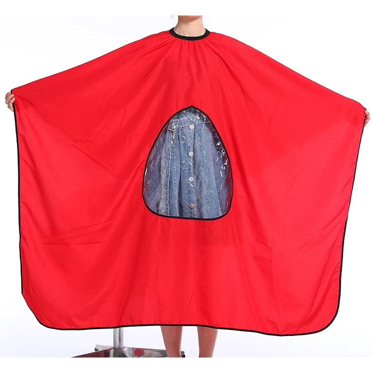 Оптовая продажа, высокое качество, Парикмахерская накидка, парикмахерские фартуки с прозрачным окошком для просмотра