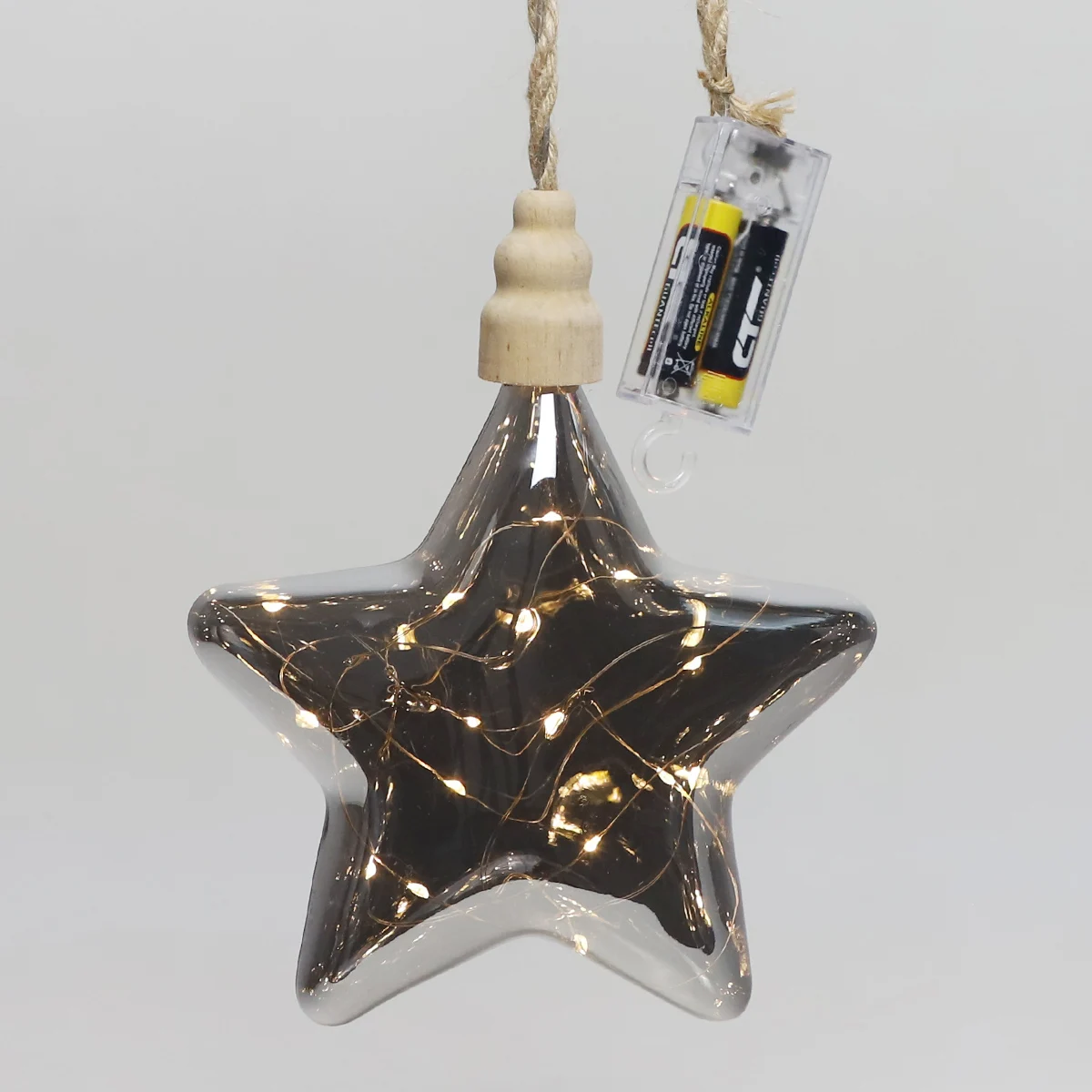 Christmas decorative hanging star ornaments battery operated light up star ornament with lights supplier