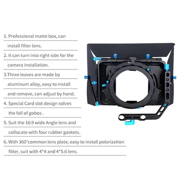 YELANGU Matte Box M2 Support Follow Focus With 15mm Rail Rod for D3100 D7000 D700 1diii 60d 5dii detail image
