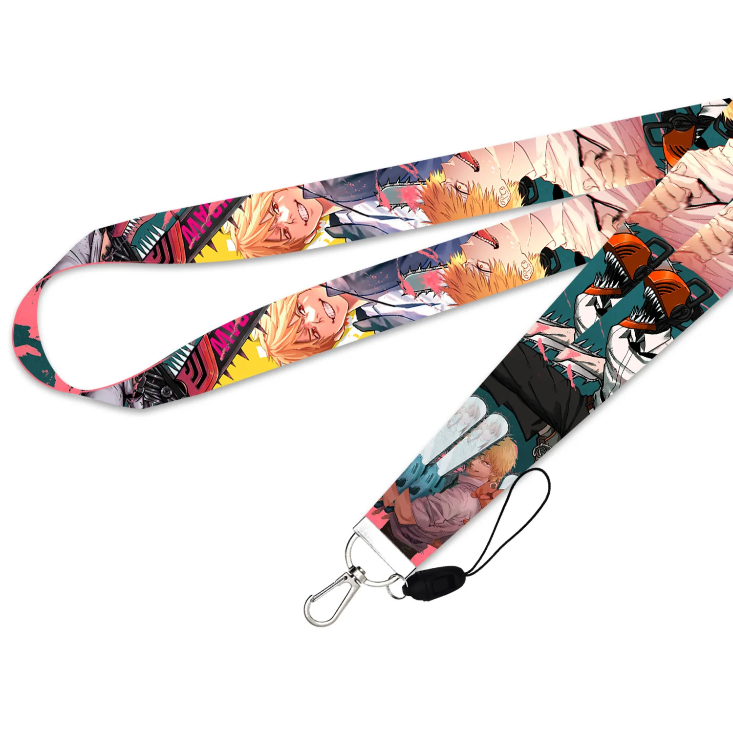 Japanese Anime Webbing Keychain Chainsaw Man Mobile Phone Lanyard ...