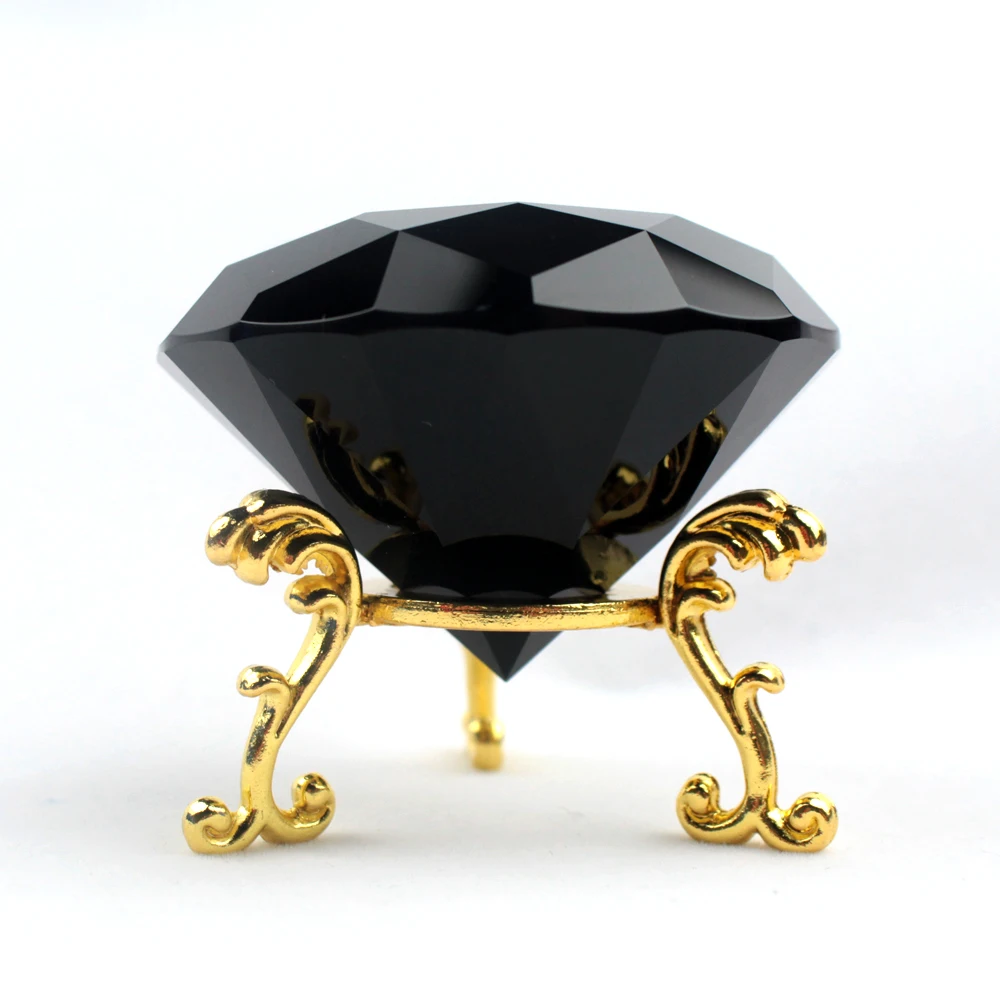 Wholesale 60MM Machine Cut Crystal Diamond Glass Fake Diamond Gemstone With Stand for Party Home Decoration