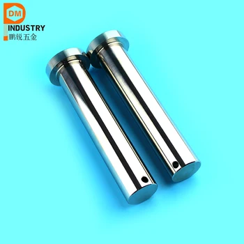 Non-thread fasstener custom stainless steel DIN1444 round flat head safety lock clevis pin with hole for R clip