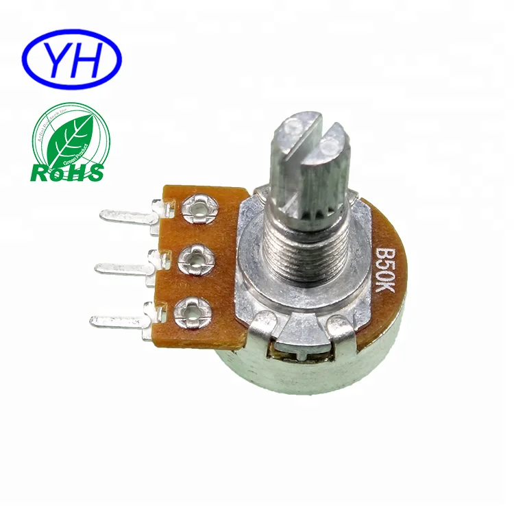 Factory single gang WH148 3 pin volume control 10k 50k 100k linear Carbon film 16mm rotary potentiometer potenciometro