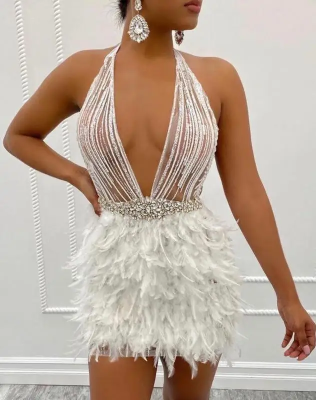 backless diamond dress Hazada Backless Metal Diamond Maxi Dress