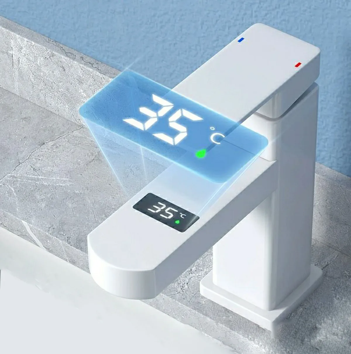 Bathroom Digital Faucet Temperature Control Faucet Kitchen Hot Cold Water Basin Faucet Smart Brass Mixer Taps
