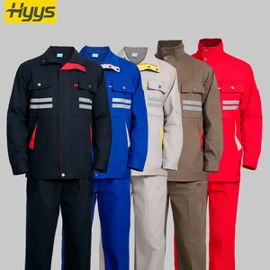Wholesale 100% Cotton Work Uniforms Suits Safety Reflective Work Clothes Construction Workwear