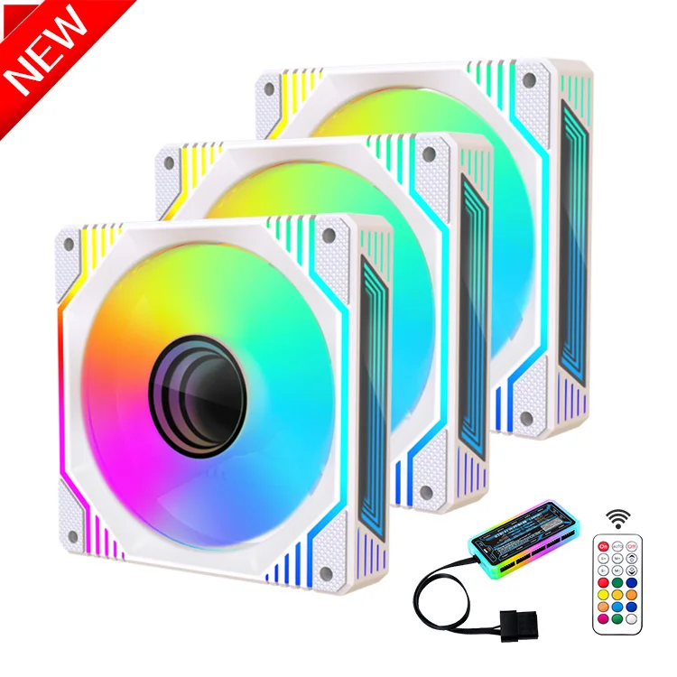Lovingcool 120mm RGB LED Lights CPU Cooler Fan with Controller RGB Cooling Fans for PC Case