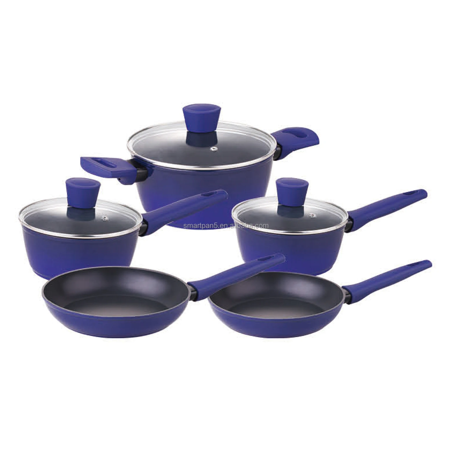 Source Purple color Cookware set 2021 hot selling with non stick