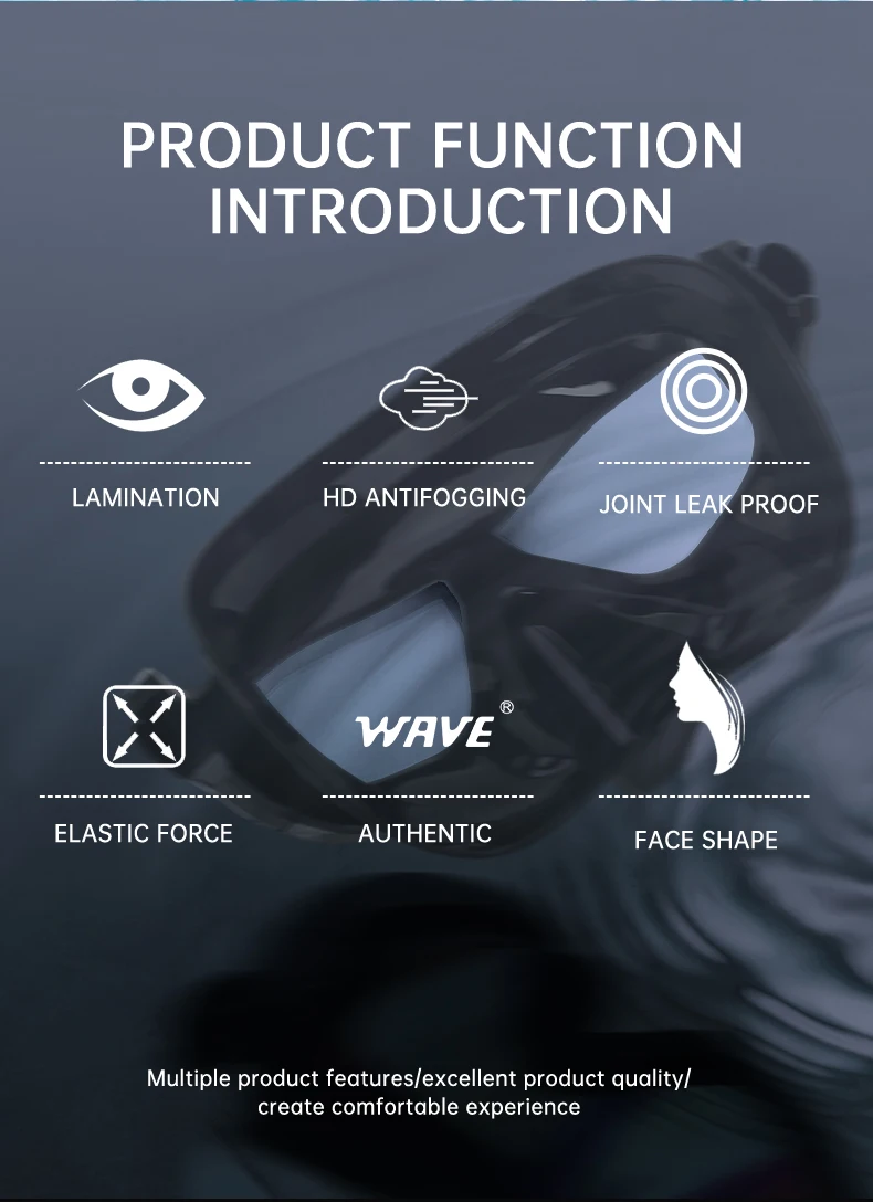 Wave Diving Mask - Custom Design for Snorkeling & Free Diving