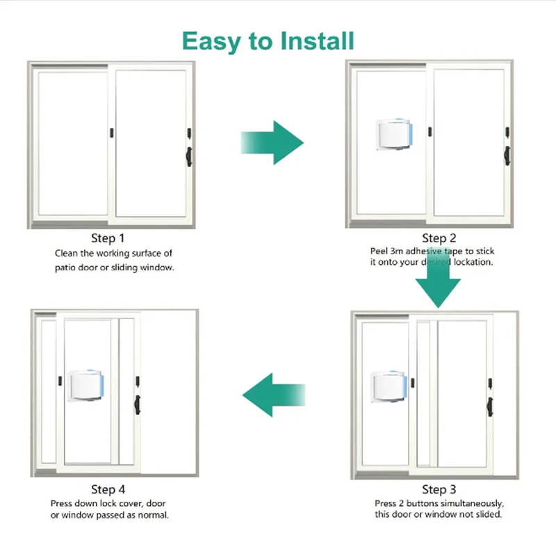 Sliding Glass Door Child Lock Baby Safety Slide Window Locks For Kids Proof Patio Closet Doors
