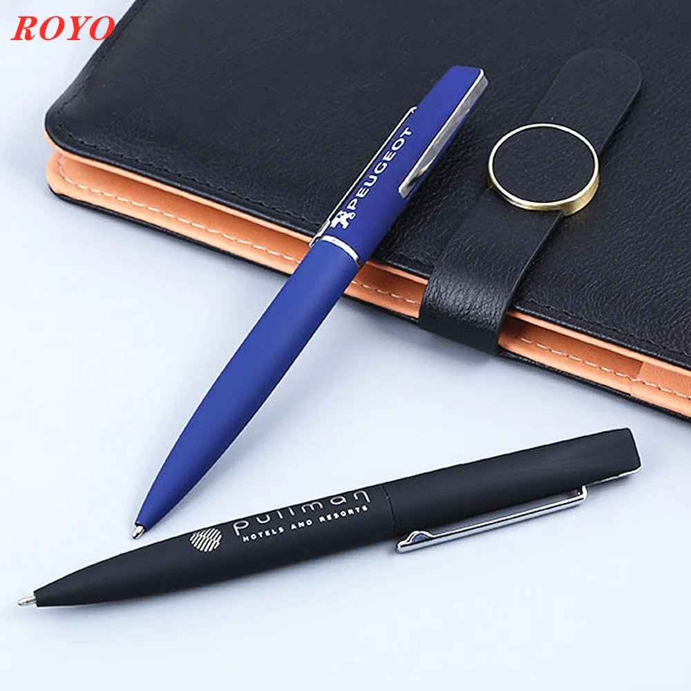 Metal Ball Pen Black White Simple Luxury Fine Ballpoint Pens With Custom Logo for Business Gift and Promotional
