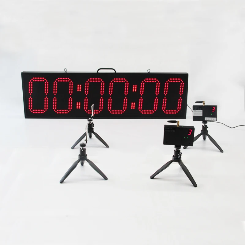 Large Wireless Timing System Laser Timer 6 Digits Stopwatch Countdown Clock LED Training Race Timer