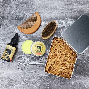 Wholesale Private Label Vegan Beard Grooming Care Oil & Balm Kit with Vitamin C for Men's Refreshing Growth