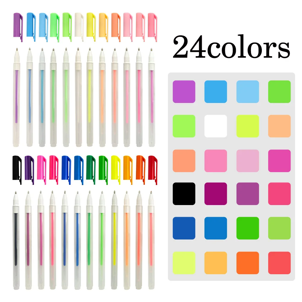 24 Colors Gel Pens, Coloring Gel Pen Art Markers for Journal Adult Coloring  Books Drawing Note Taking, 40% More Ink for Kids