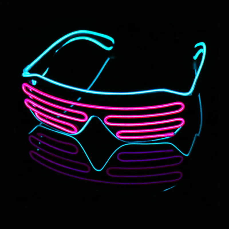 LED Glasses Flashing EL Wire Luminous Party Decorative Lighting Classic Gifts Bright Light Activing Props Festival Party Gifts