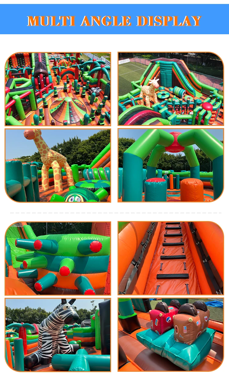 Custom Outdoor Kids Inflatable Combo Bouncer House Inflatable Theme Park obstacle games Indoor playground equipment platforms manufacture