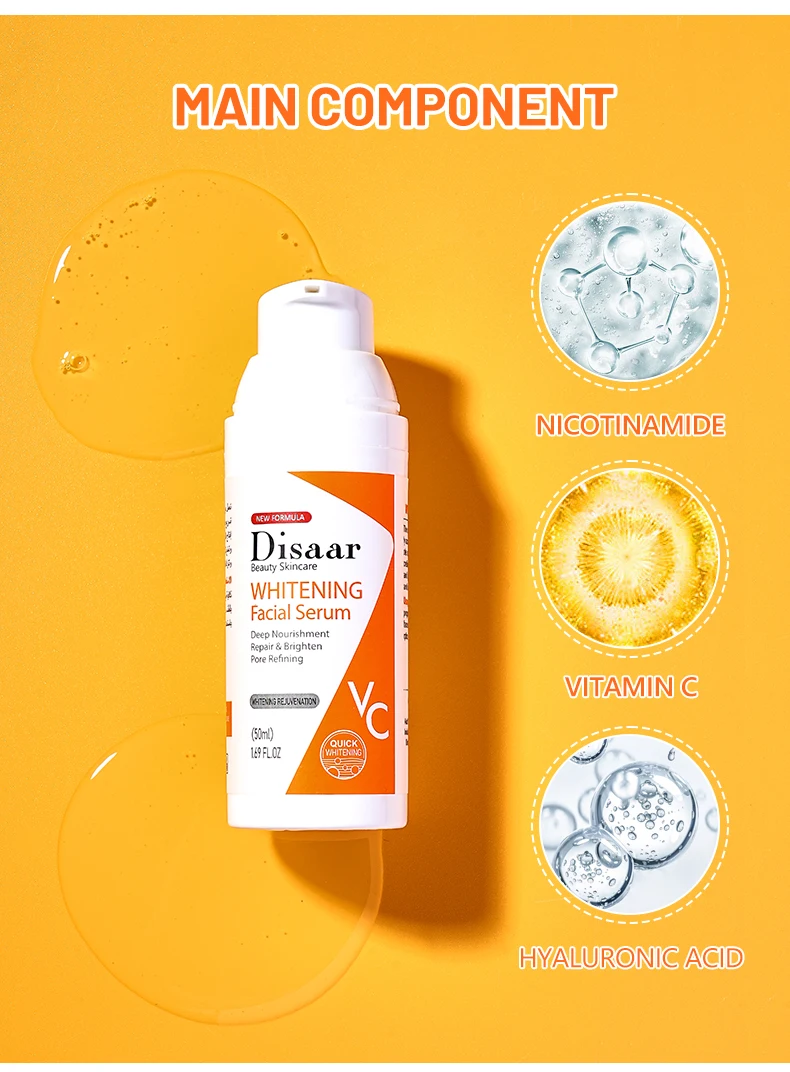 Hot Sale Vitamin C Niacinamide Face Serum for Face Skin Brightening Moisturizing Hyaluronic Acid Face Serum