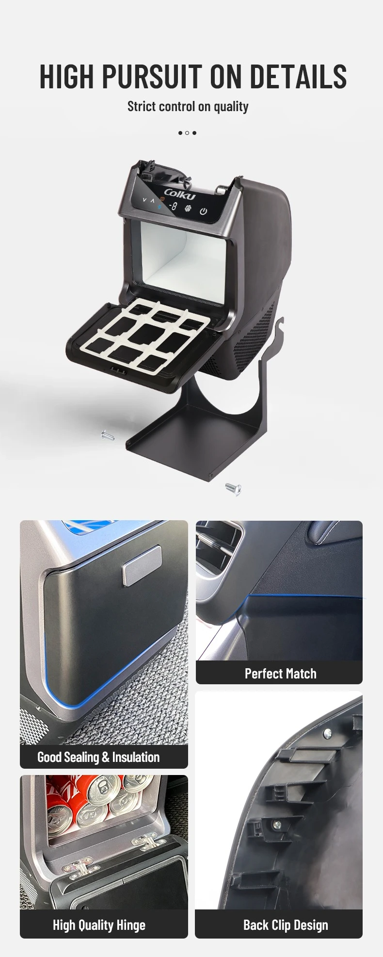 Colku New Energy Electric Vehicle Portable Armrests Modified Auto Fridge Refrigerator For Tesla