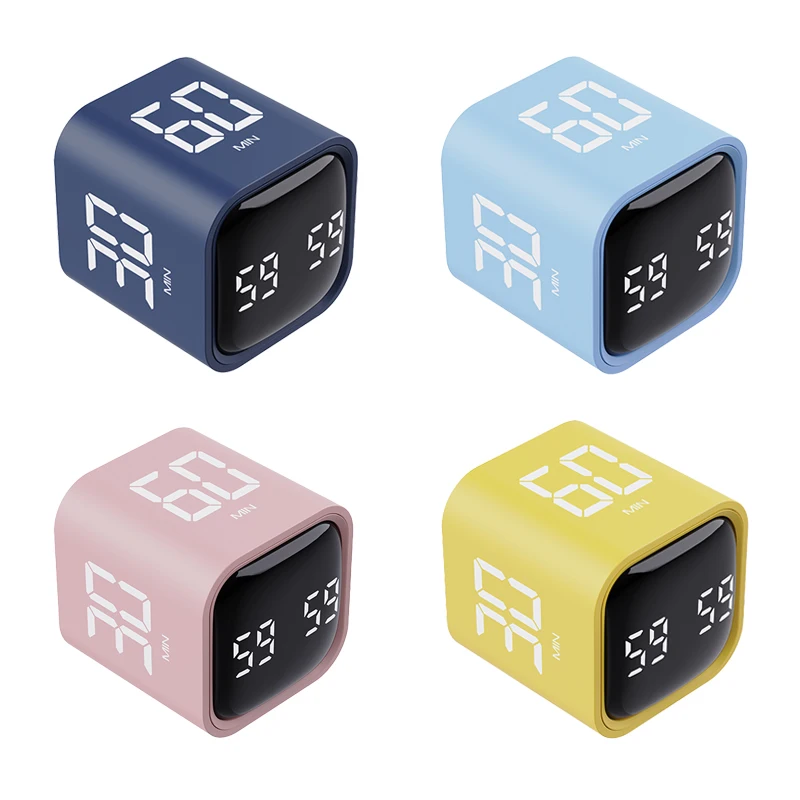 Multifunctional Gravity Cube Sensing Home Visual Timer Kid Study Vibration Pomodoro Timer 4-sided Mechanical Countdown Timer