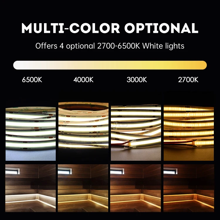 Support Custom Led Rope 3 4.5 5 8 10 12 mm 12v 24v 320 420 480 504 528 576 630 640 810 840 896chips Cob Led Strip Ribbon