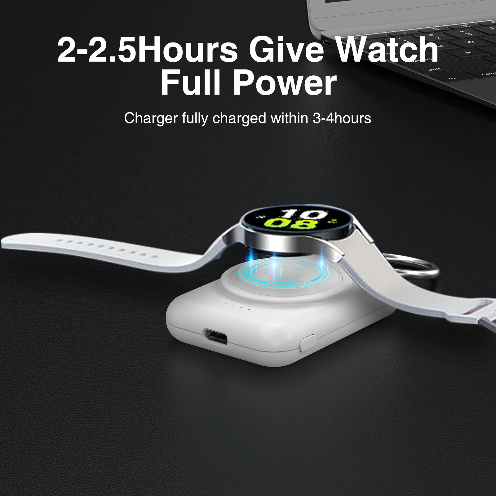 New Product Portable 1800 Mah Keychain Power Bank Station Wireless Charger for Samsung Galaxy Watch 6 Classic 5 Pro 4 Active 2