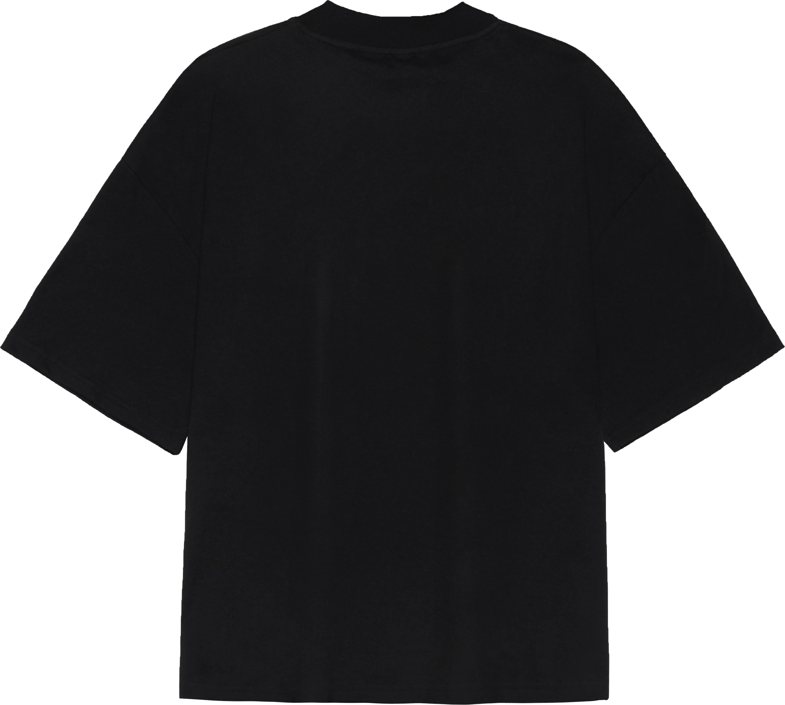 High Quality 100 Cotton Tshirts Custom Mock Neck Black Tshirt Men