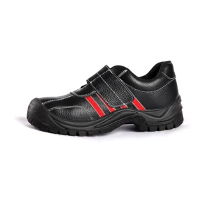 Low Top Velcro Work Footwear Anti smash Puncture proof Safety Shoes Cow Leather Hard wearing Security Shoes Can OEM Safety Shoes