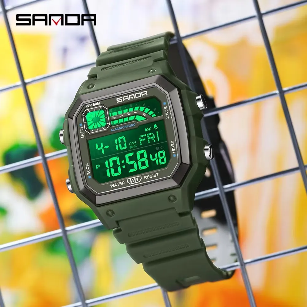 Forrader Orologio Sportivo Digitale Uomo - Impermeabile, LED, Cronometro, Sveglia - Design Grande E Robusto - 5