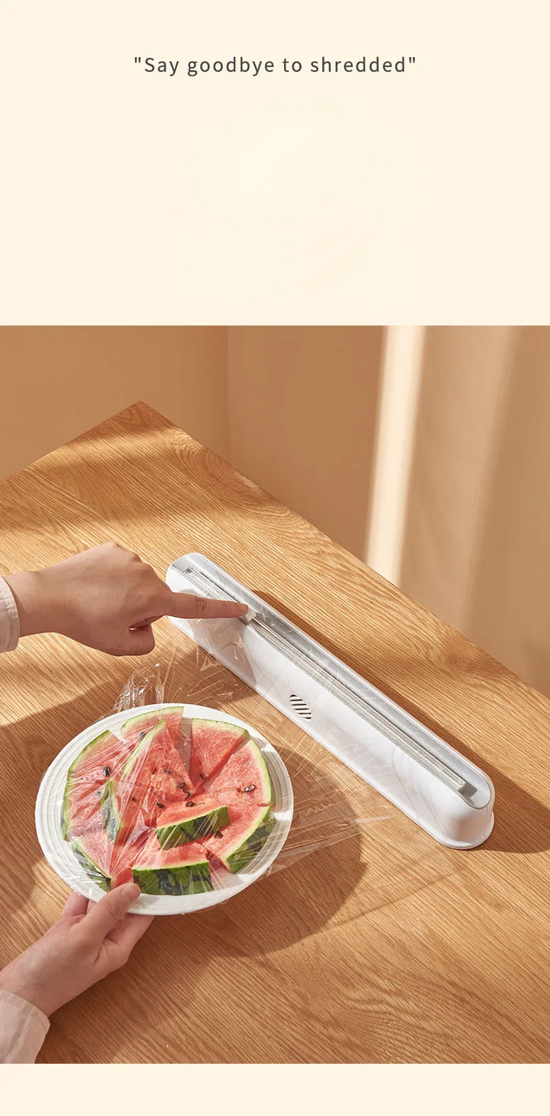 Plastic Wrap Dispenser Kitchen Cling Food Wrap Cutter Dispenser Preservative Film Cutter Home Storage Holder Kitchen Accessories