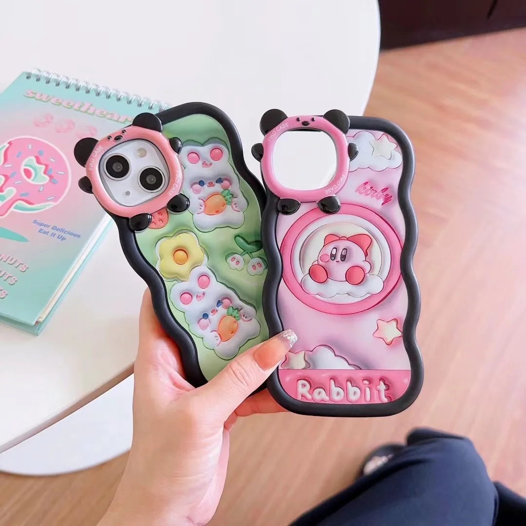 Custom Cute Wave frame Shockproof Soft TPU protective mobile Phone cover case for iPhone 12 13 14 15 plus 16 pro max