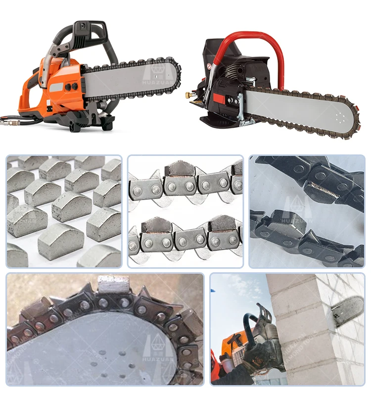 Very Sharp Laser Chainsaw Chain For Reinforfce Concrete Industrial