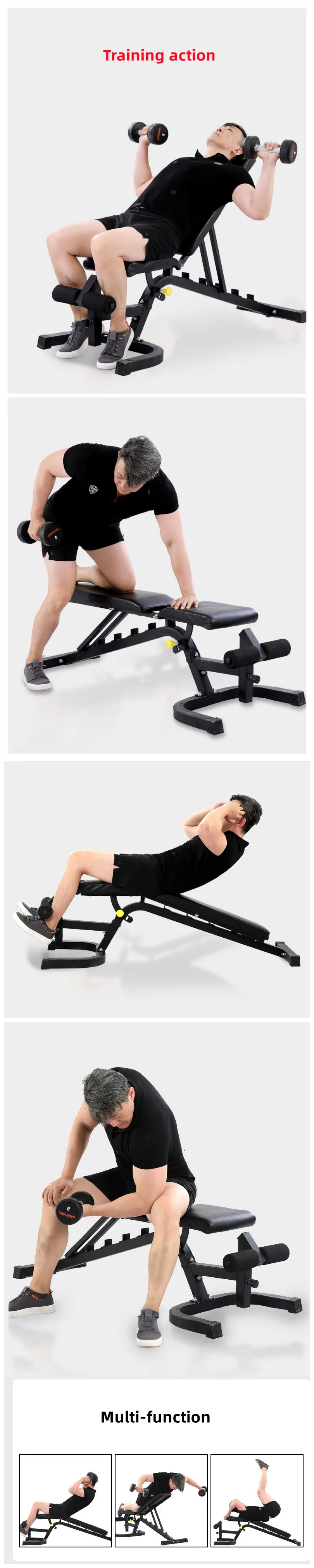 Home Gym Equipment Sit Up Bench Bodybuilding Muscle Exercise Ab Chair Foldable Portable Exercise adjustable bench manufacture