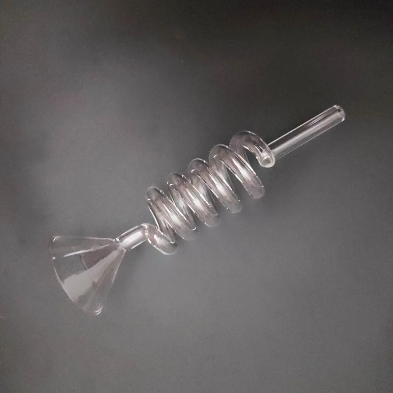 Custom Logo Handmade High Borosilicate Clear Glass Funnel with Straight Top Spiral NECK Cooling Funnel for Coffee Filter Maker factory