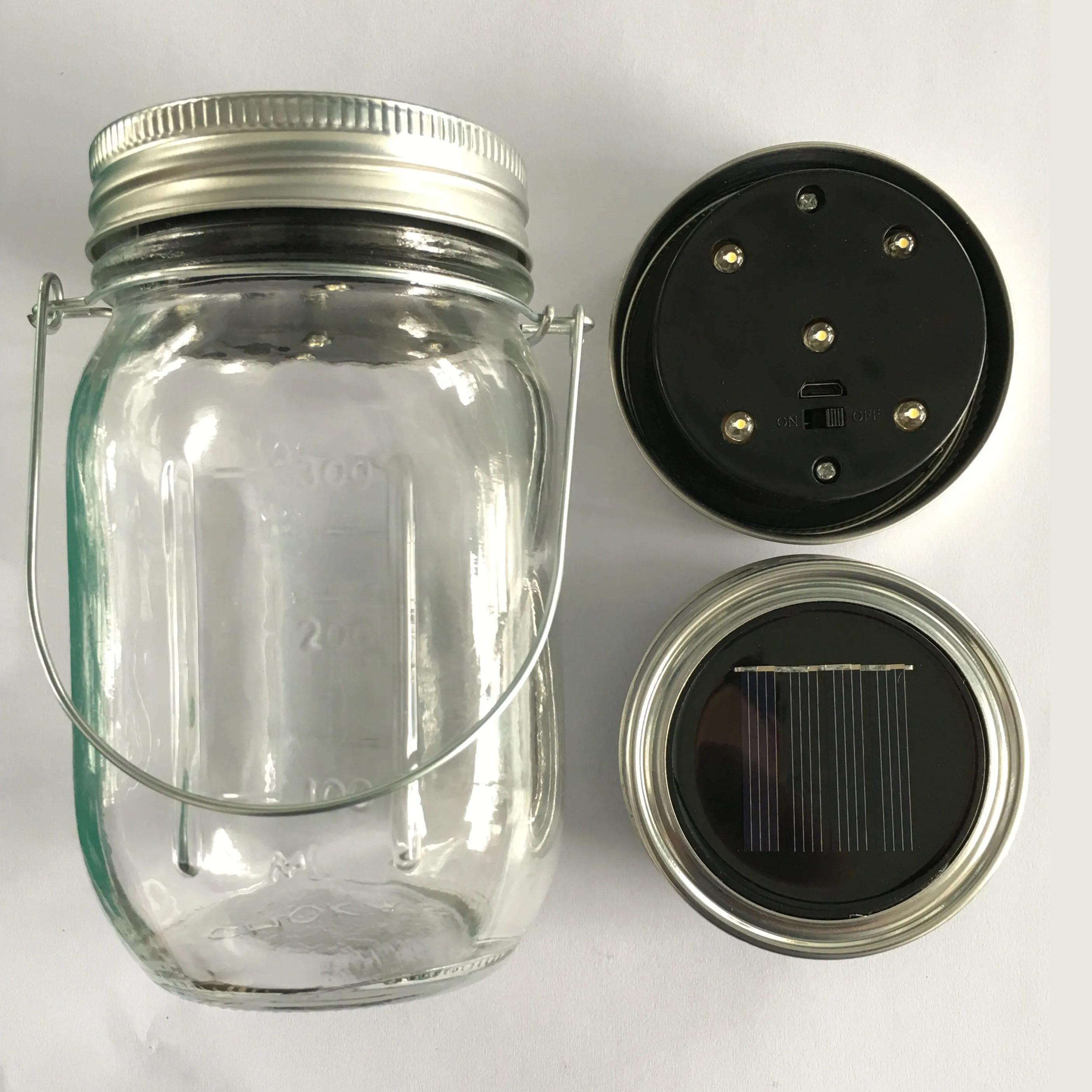 led glass jar