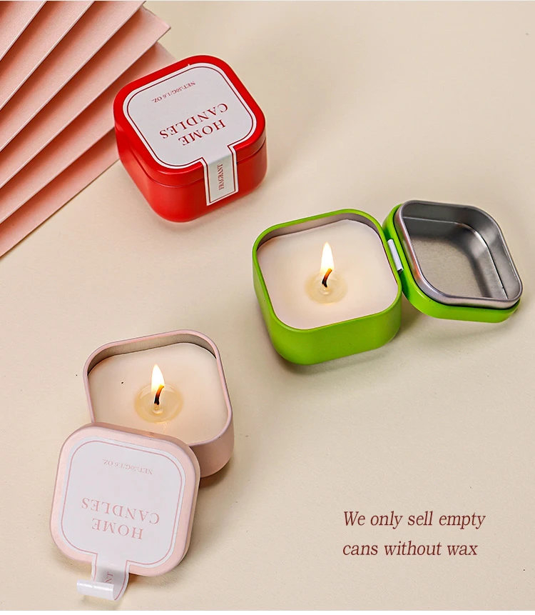 Mini Tin Box square New Style Mini Candle Tins Packaging Tea Tin Can for 10g Volume Metal Box