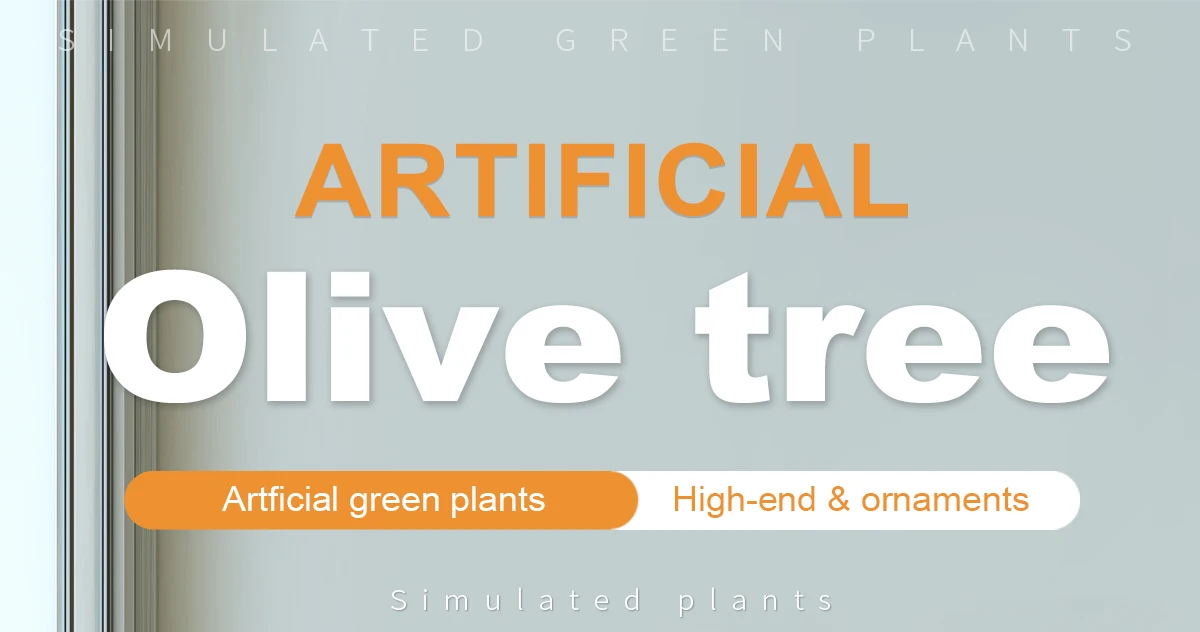 Large Artificial Olive Tree Ficus Leaf Tree Wood Silk Grass Plastic Simulation Home Decorative Landscape Wall Palm Flower factory