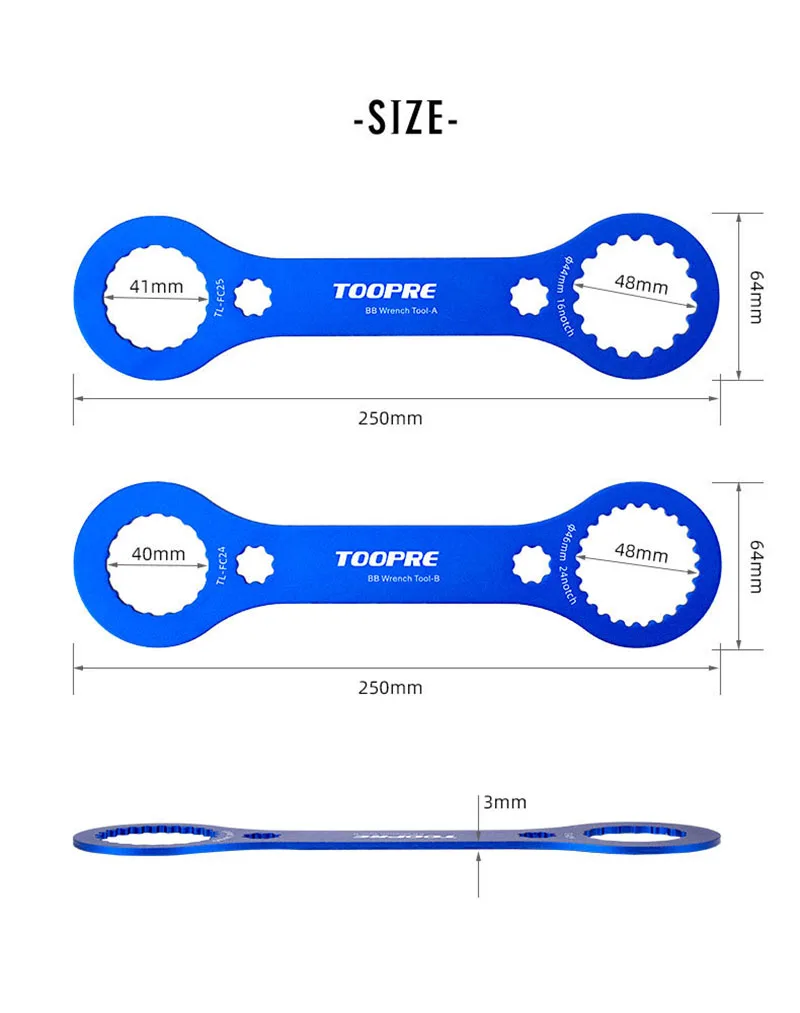 RIDERACE Bicycle Bottom Bracket Spanner Multifunctional Axle BB Wrench Installation and Removal Tools Suitable for Central Axis
