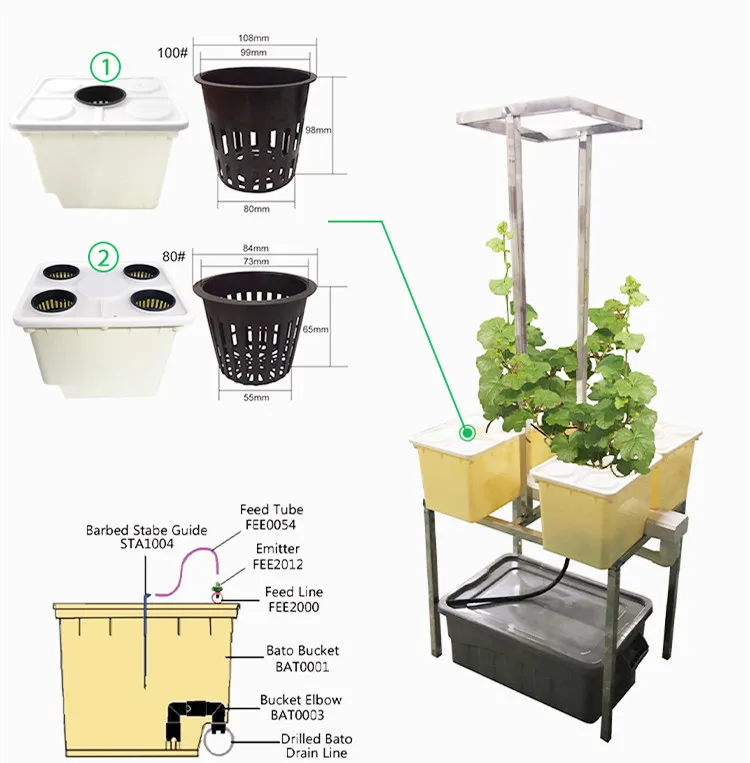 Dutch Bucket Plants Hydroponic Dutch Buckets With Lid And Net Pot 4