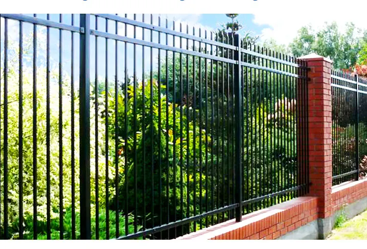 6ftx8ft Outdoor Residential Metal Fence Panel Black Square Tube Zinc ...