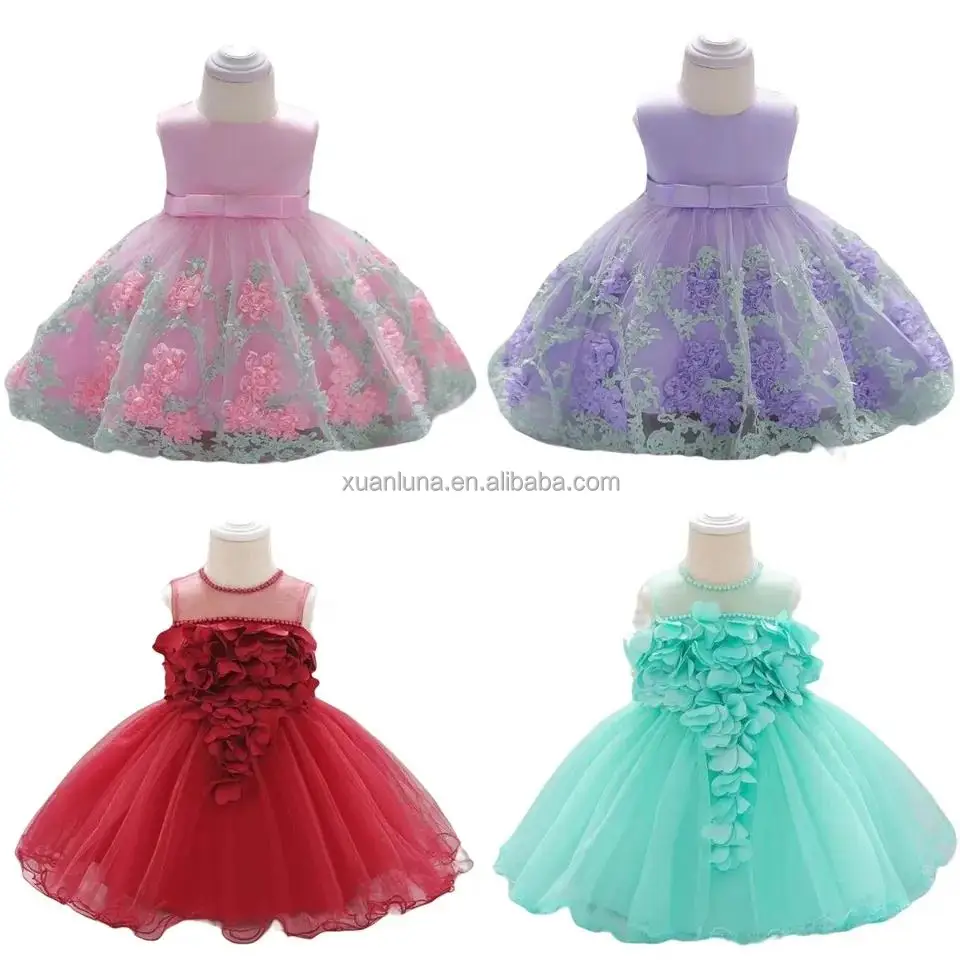 2023 Baby Girls Princess Dress Bow Lace Princess Clothes For Girls