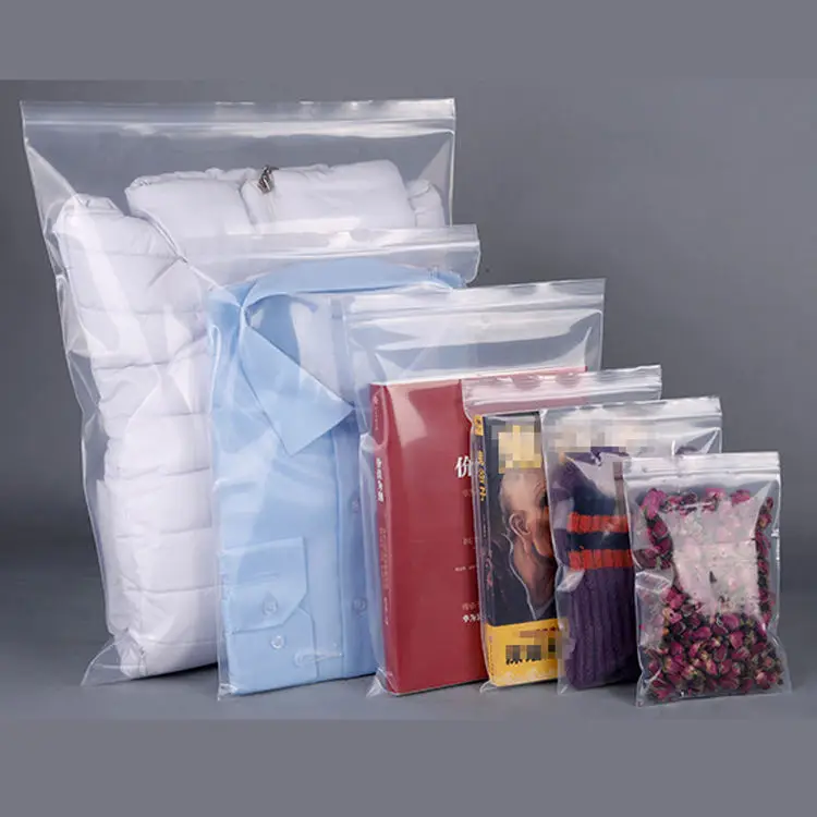 Bolsa de plástico transparente con cierre automático, bolsas de