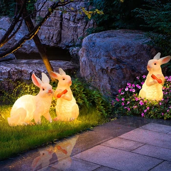 Wholesale outdoor landscape light simulation rabbit waterproof courtyard lamp solar  garden lawn  lamp