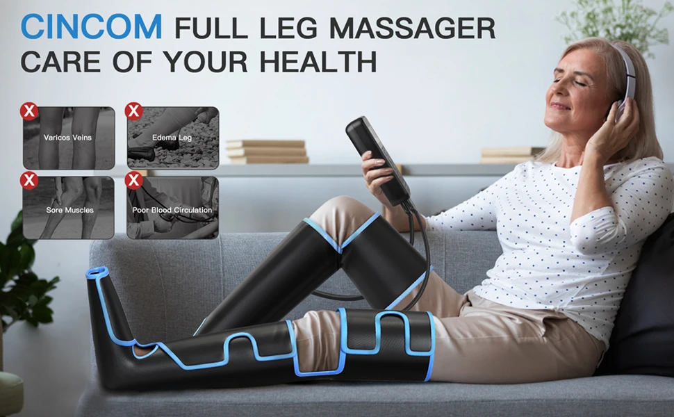 Full Leg Massager With Heat Air Compression Leg Massager For Circulation Calf And Leg